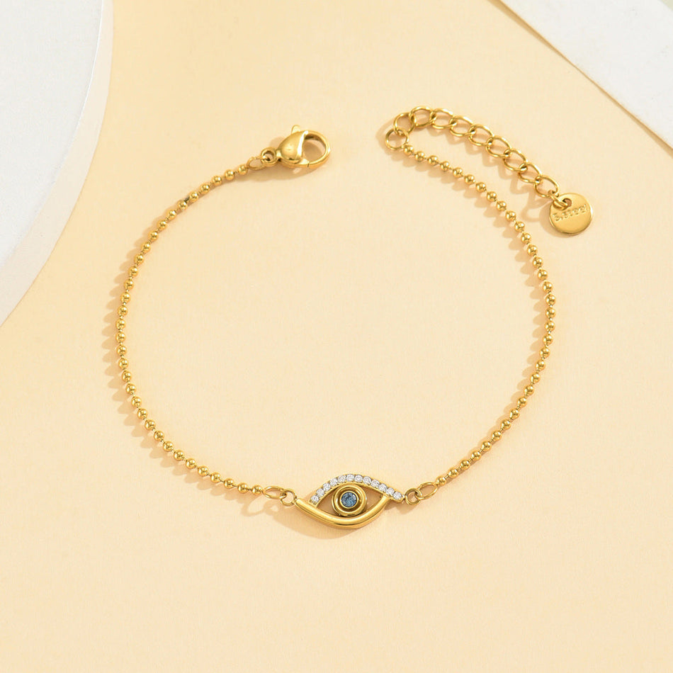 18K Gold Devil's Eye Stainless Steel Bracelet