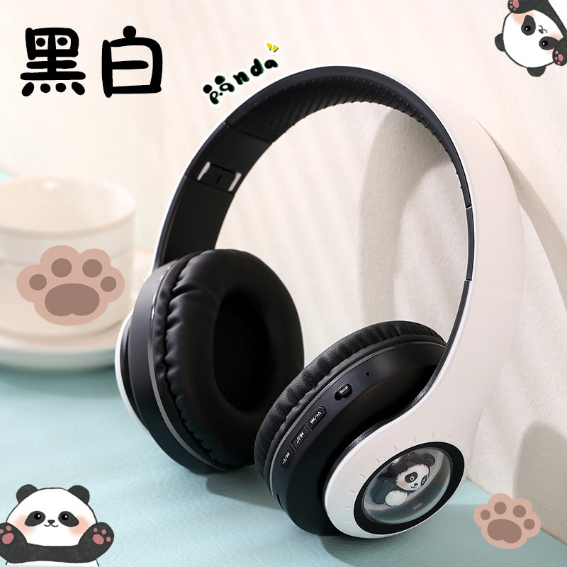 Panda Cartoon Bluetooth Headset Wireless & Foldable