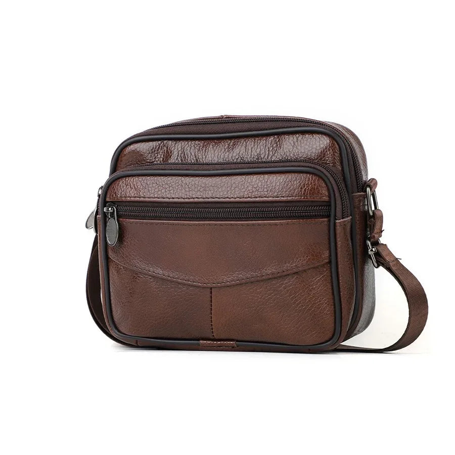 Genuine Leather Business Satchel | Trendy Crossbody Bag
