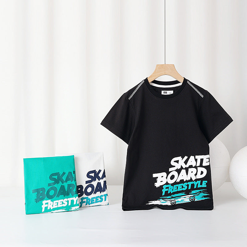 INSTOCK-Boys’ Korean Sports T-Shirt – Breathable Summer Style