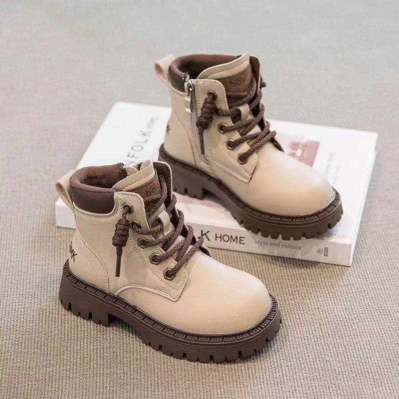 Children’s Short Martin Boots Spring Autumn Leather
