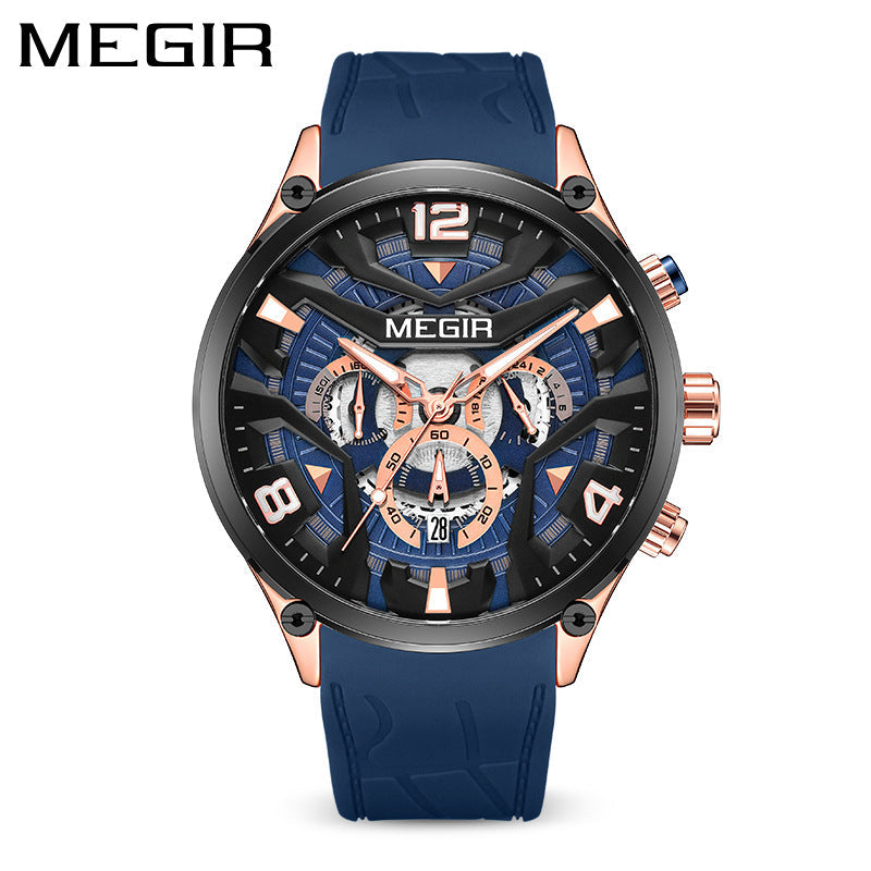 MEGIR Men's Sport Watch with Silicone Strap