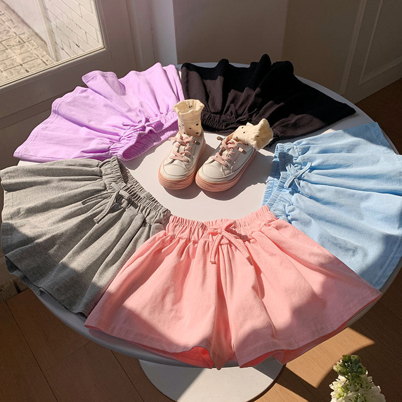 "Girls' Lightweight Cotton Skirt – Summer Shorts 2025"