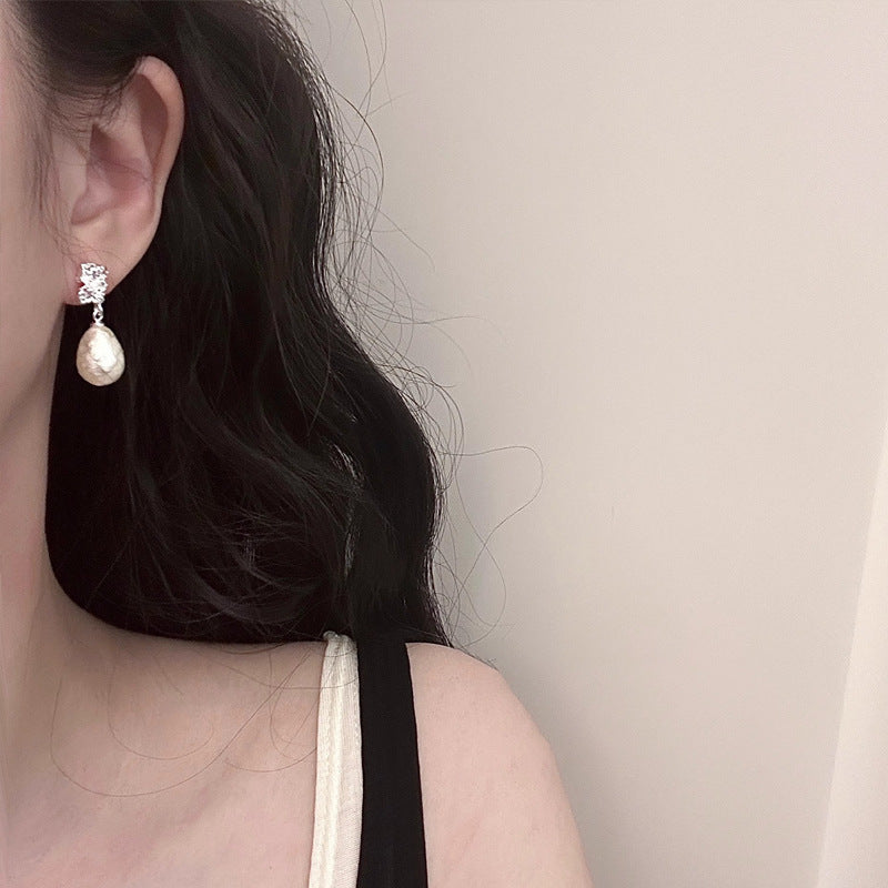 French Cotton Pearl Drop Earrings – Elegant Women’s Jewelry