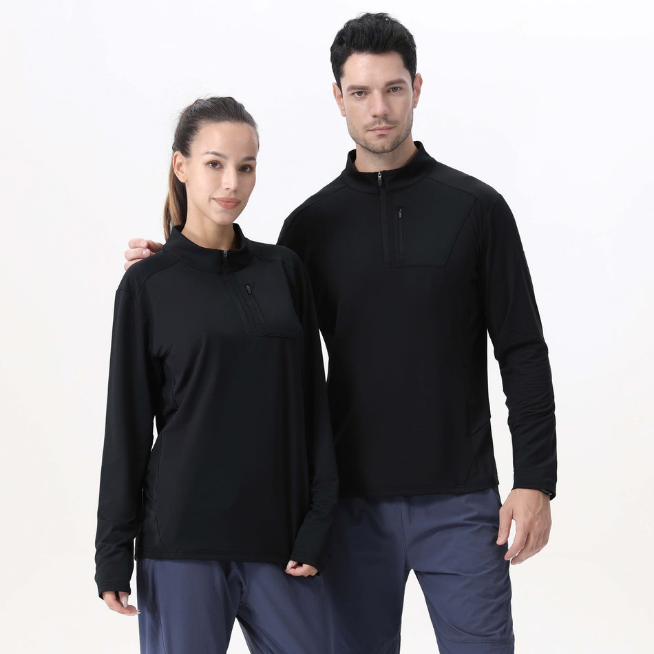 Men’s Long Sleeve Half-Zip Quick-Dry Sports T-Shirt
