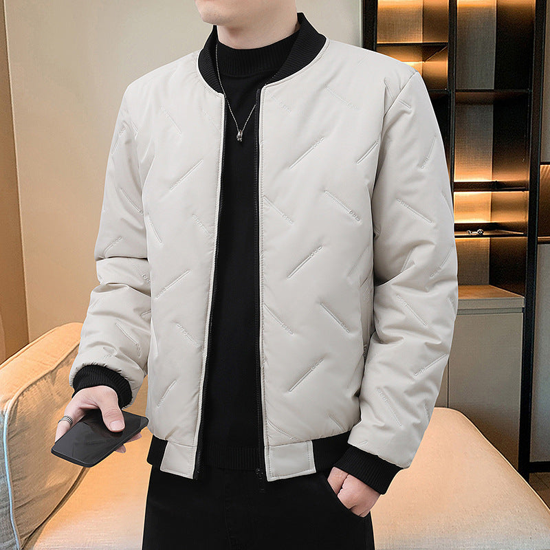 STOCK-Men’s Thickened Cotton Coat – Plus Size Winter Outerwear