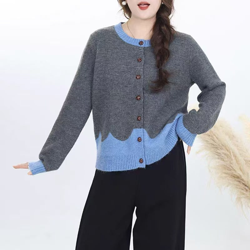 Women’s Korean Round Neck Knitted Cardigan 2026