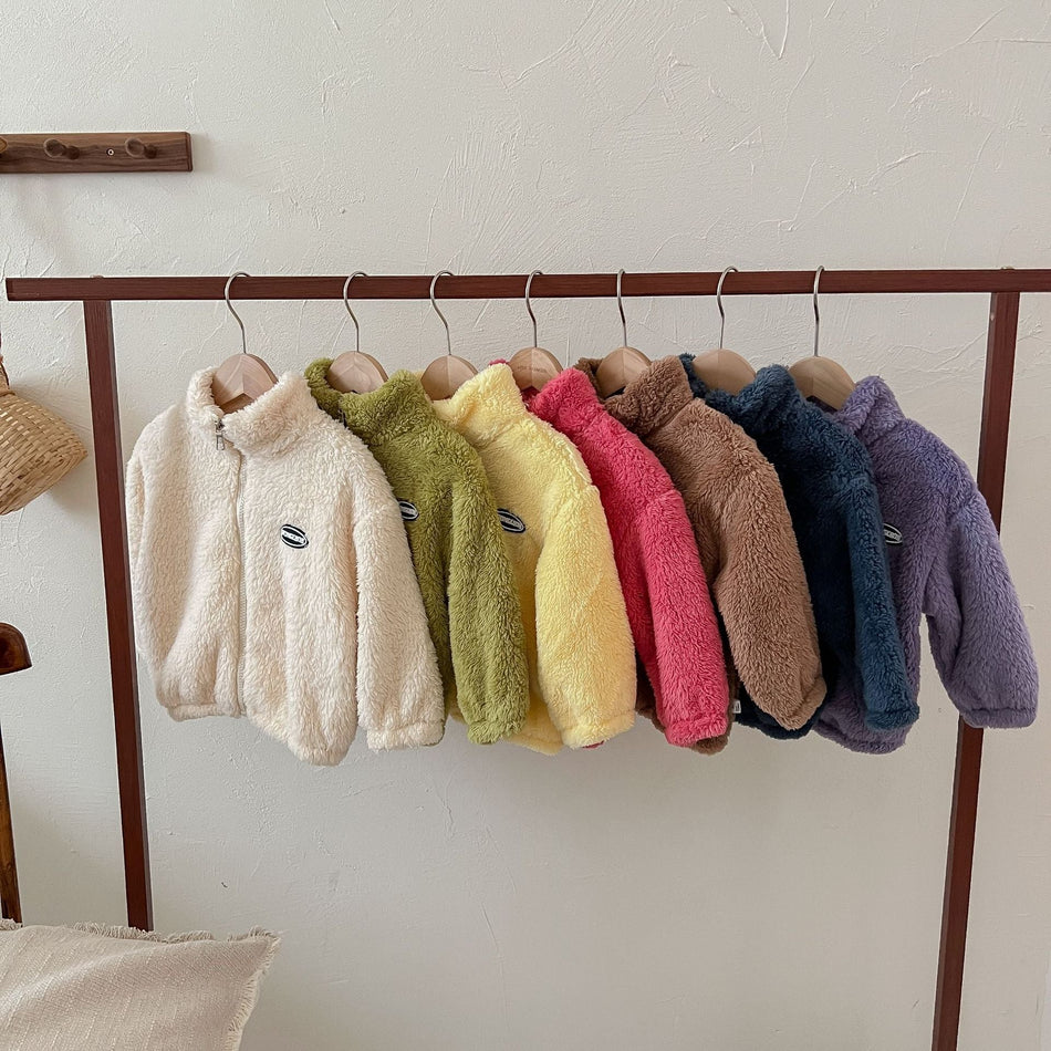 Kids’ Coral Velvet Flannel Jacket – Autumn & Winter 2025