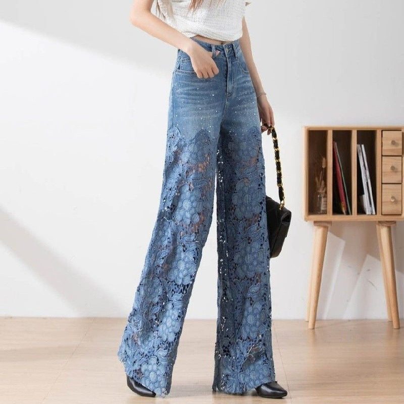 Women’s High-Waisted Wide-Leg Denim Pants