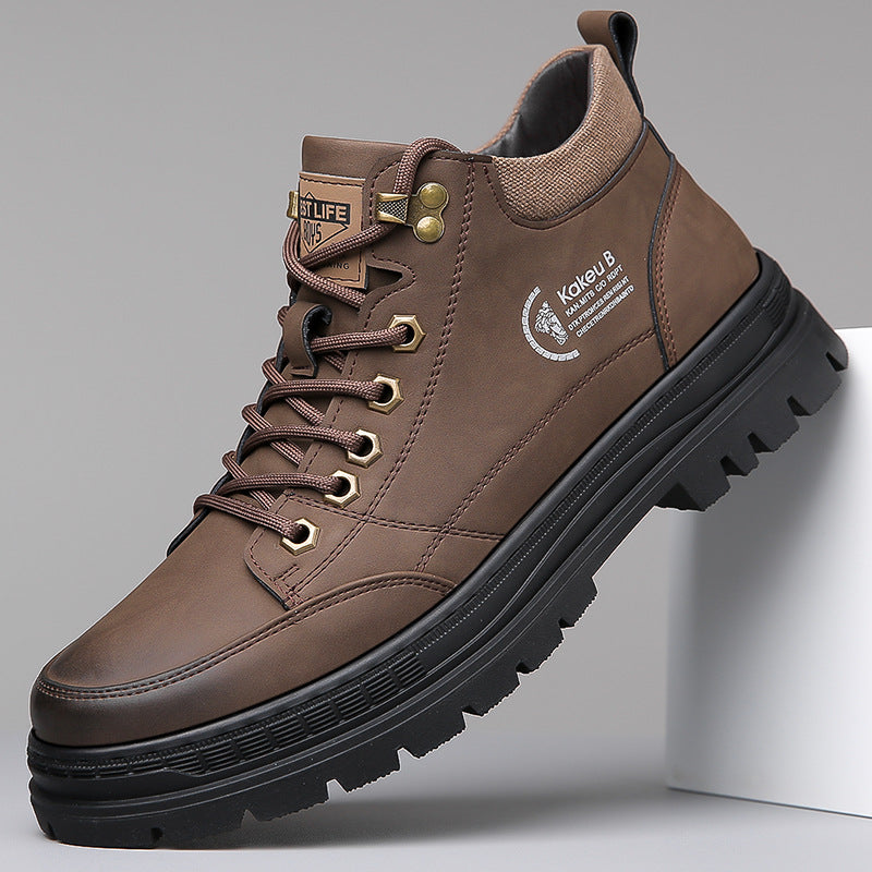 Men’s 2026 Autumn/Winter High-Top Leather Boots