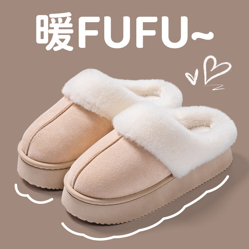 Women’s Thick Sole Cotton Slippers Warm Non Slip Winter