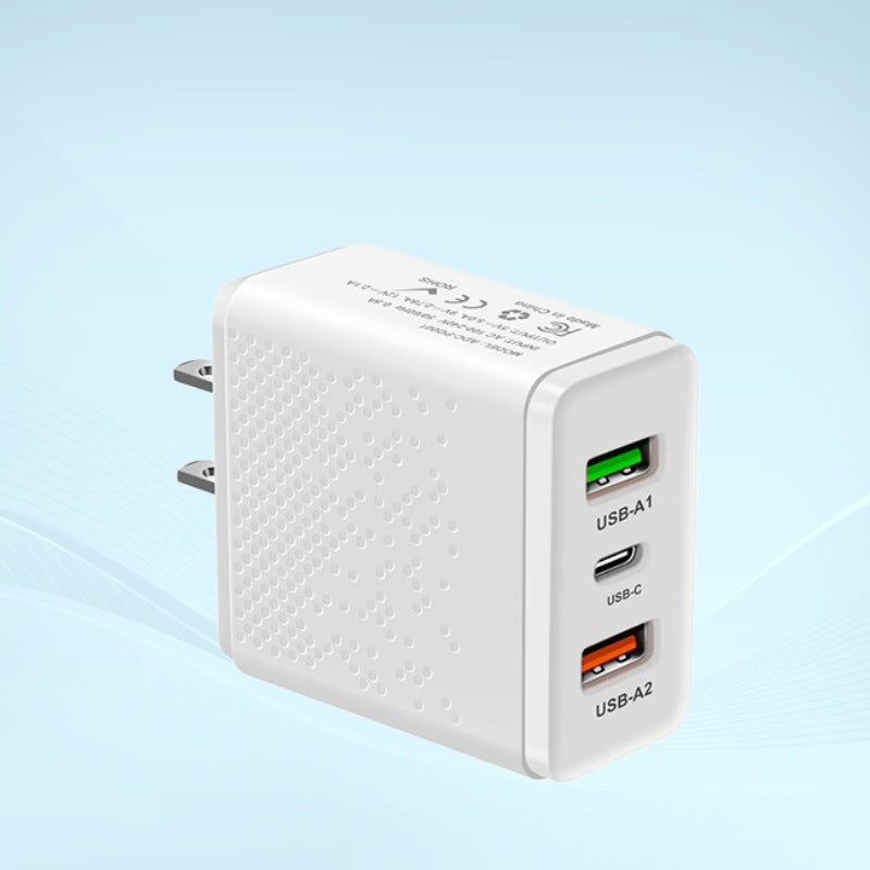 30W Fast Charger 5V2A Multi-Port 2U+1C Universal Plug