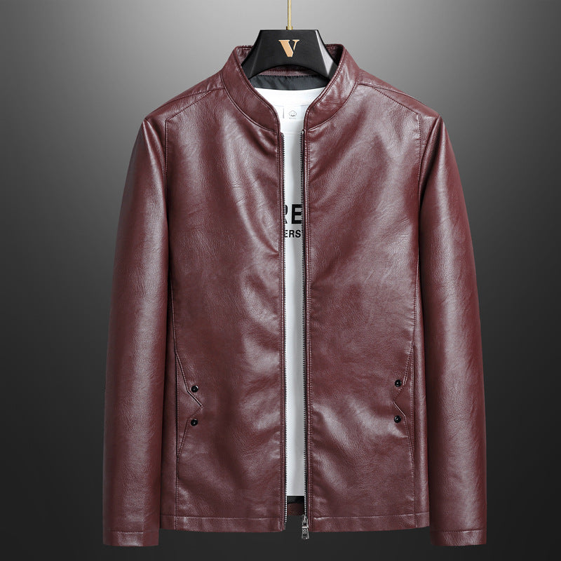Men’s PU Leather Jacket – 2024 Autumn Winter Plus Size