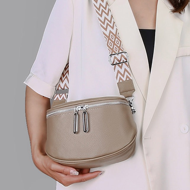 Cowhide Saddle Shoulder Crossbody Chest Bag Women Pro