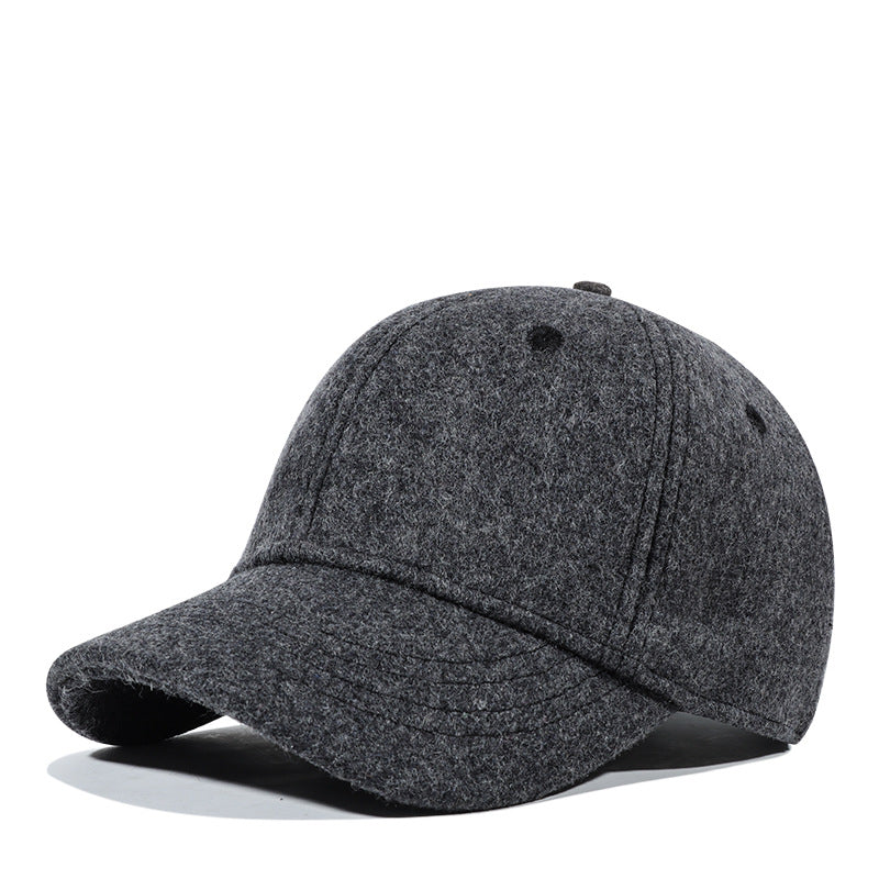 Short Brim Wool Baseball Cap for Winter