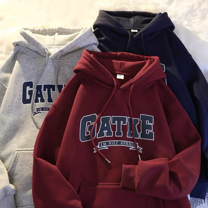 Korean Thickened Hooded Sweatshirt for Women – Autumn/Winter