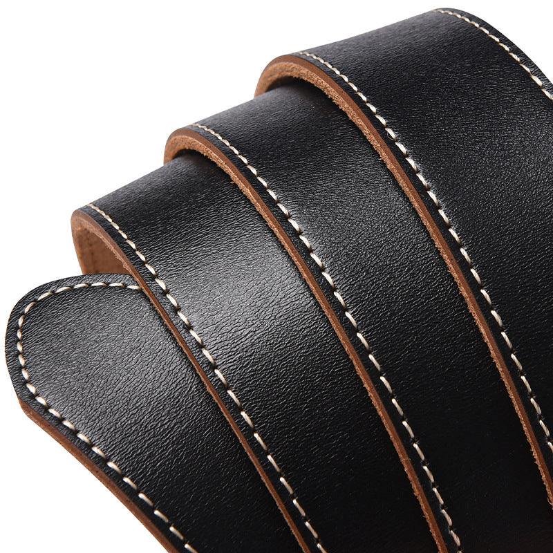 Pin Buckle Leather Belt – Classic Cowhide Style