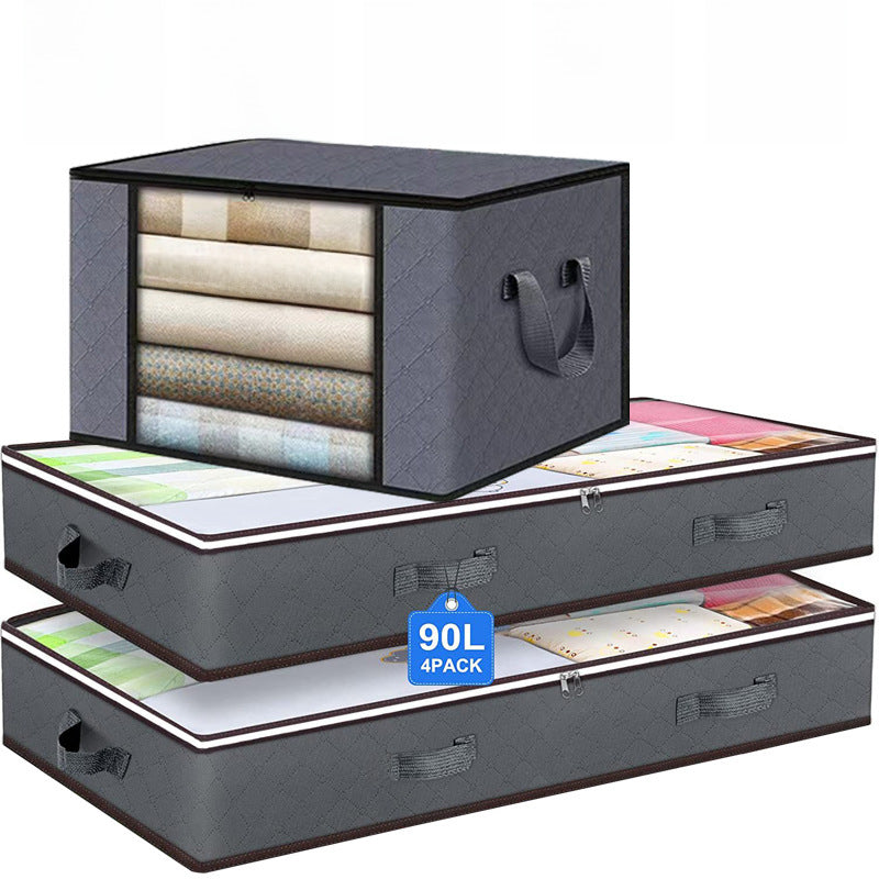 Folding Quilt Storage Box for Under-Bed Use