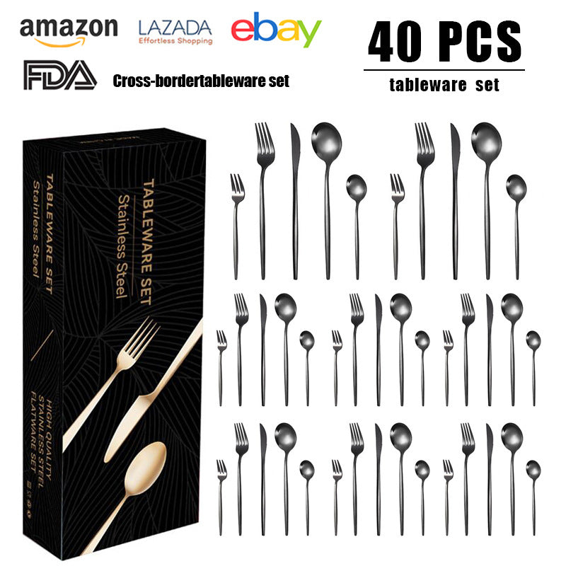Portuguese Stainless Steel 40pcs Knife Fork Spoon Set