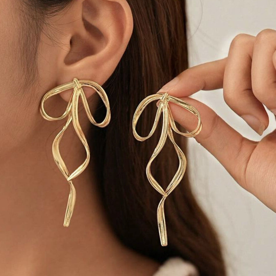 Long Bow Ribbon Earrings – Chic Women’s Statement Jewelry