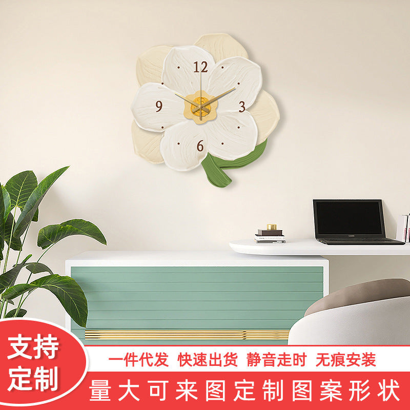Nordic Flower Wall Clock – Silent Home Decor
