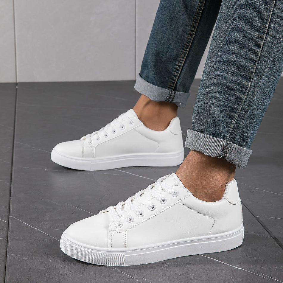 Men’s White Board Shoes – Plus Size Casual Sneakers