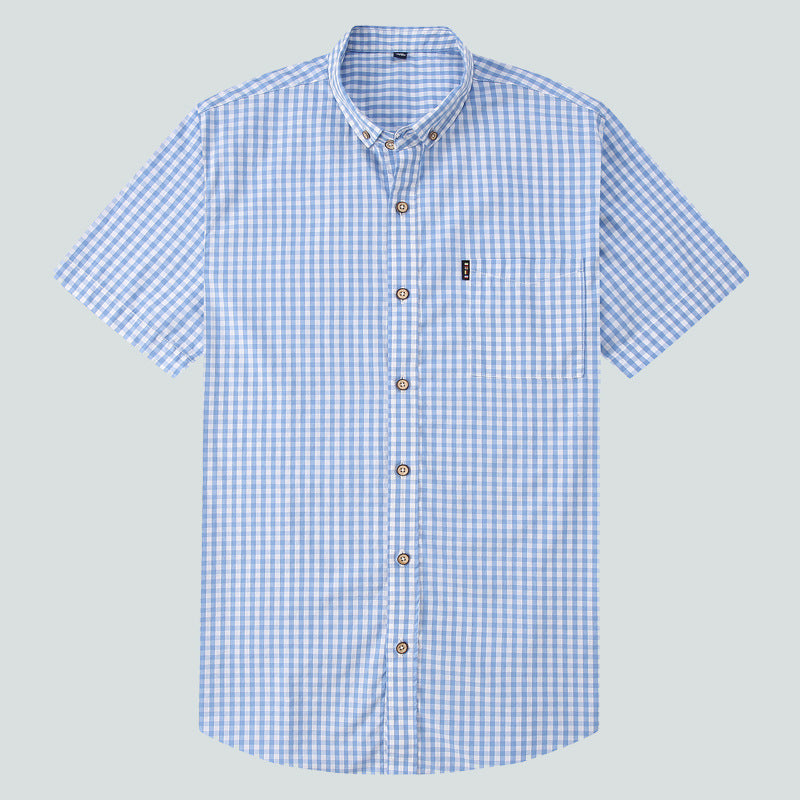 STOCK-Dongyu Men's Plaid Shirt – Slim Fit & Breathable