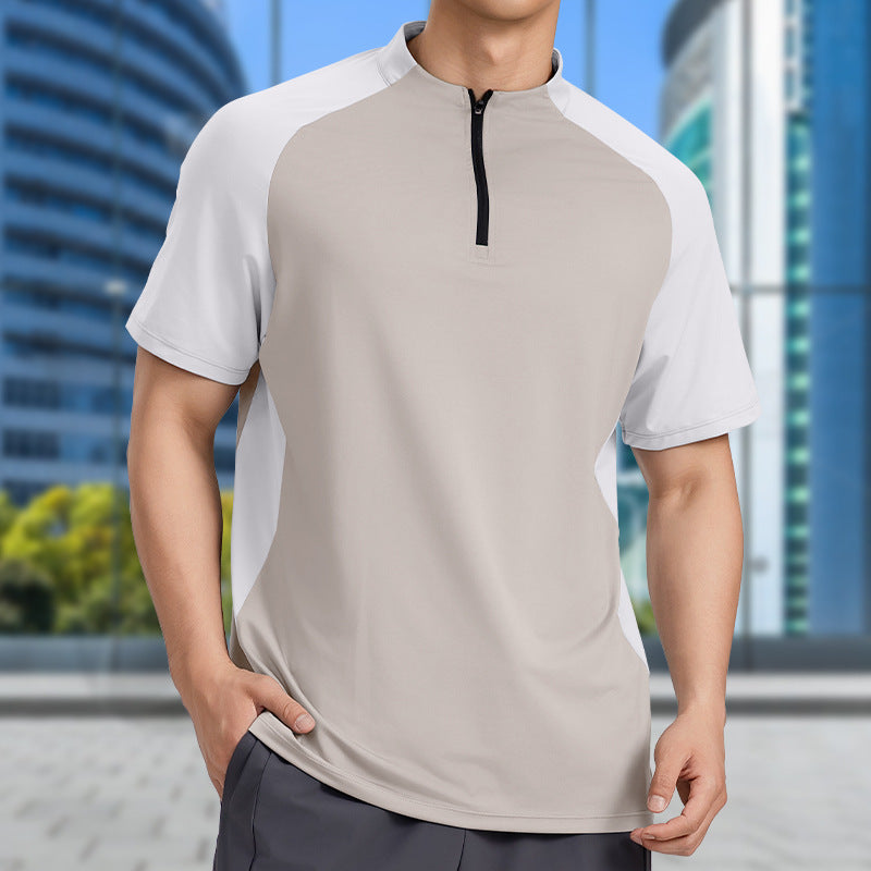 Men’s 2025 Quick-Dry Breathable Stand-Up Collar T-Shirt