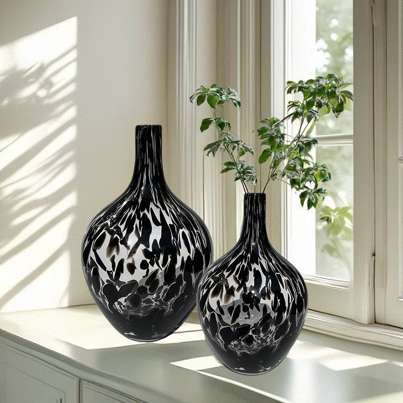 Ink Abstract Translucent Glass Vase – Modern Antique-St