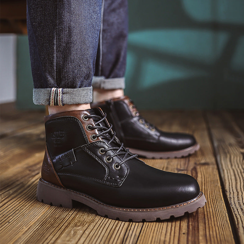 Men’s Plus-Size Martin Boots – Leather Work & Casual Shoes