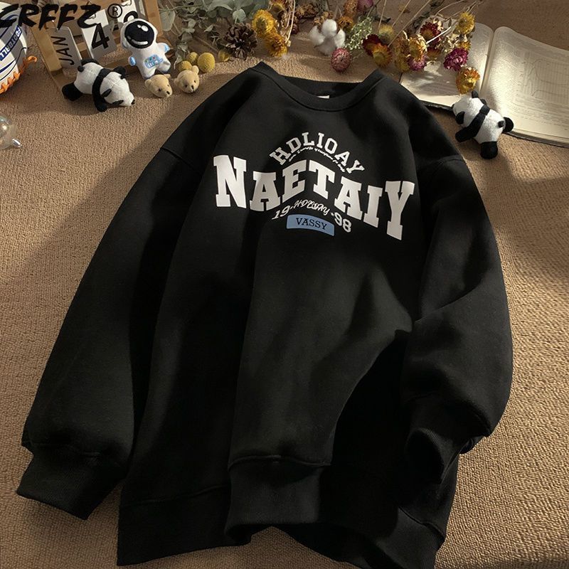 Retro American Sweatshirt – Men’s Autumn/Winter Loose Pullover