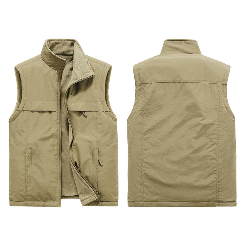 Thickened Winter Fleece Vest Custom Logo Warm Polar Jacket