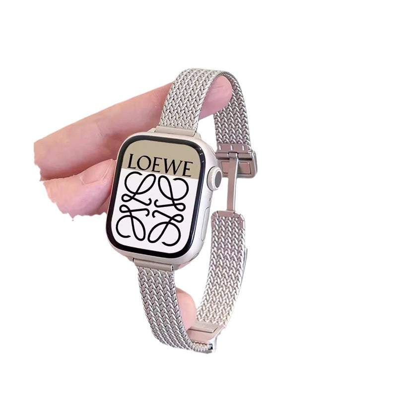 STOCK-Stainless Steel Magnetic Mesh Strap for Apple Watch Women