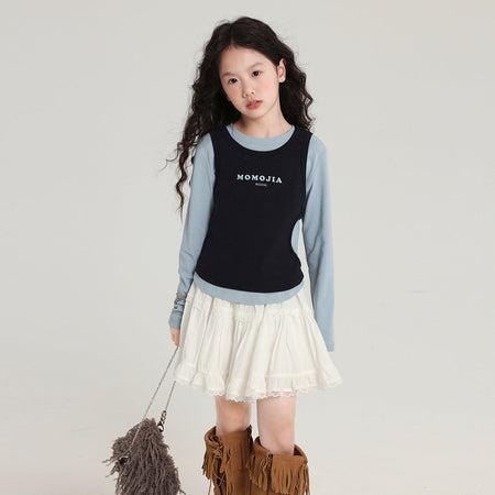 Pudding Haru Kids’ Summer Fake Two-Piece Plaid Tee – Summer Kids Fashion Nepal | Tudoholic