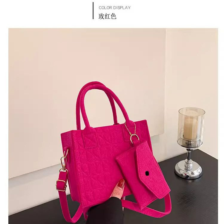 Women’s Small Felt One-Shoulder Fashion Bag