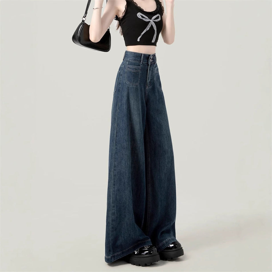 STOCK-Women's Summer High-Waist Wide-Leg Jeans