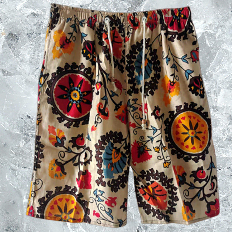 Elephant Print Cotton Shorts – Beach Vibes