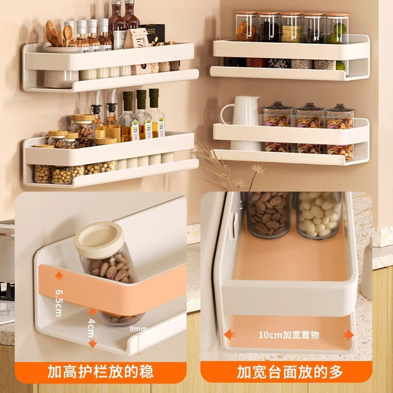Punch-Free Wall-Mounted Kitchen Seasoning Rack