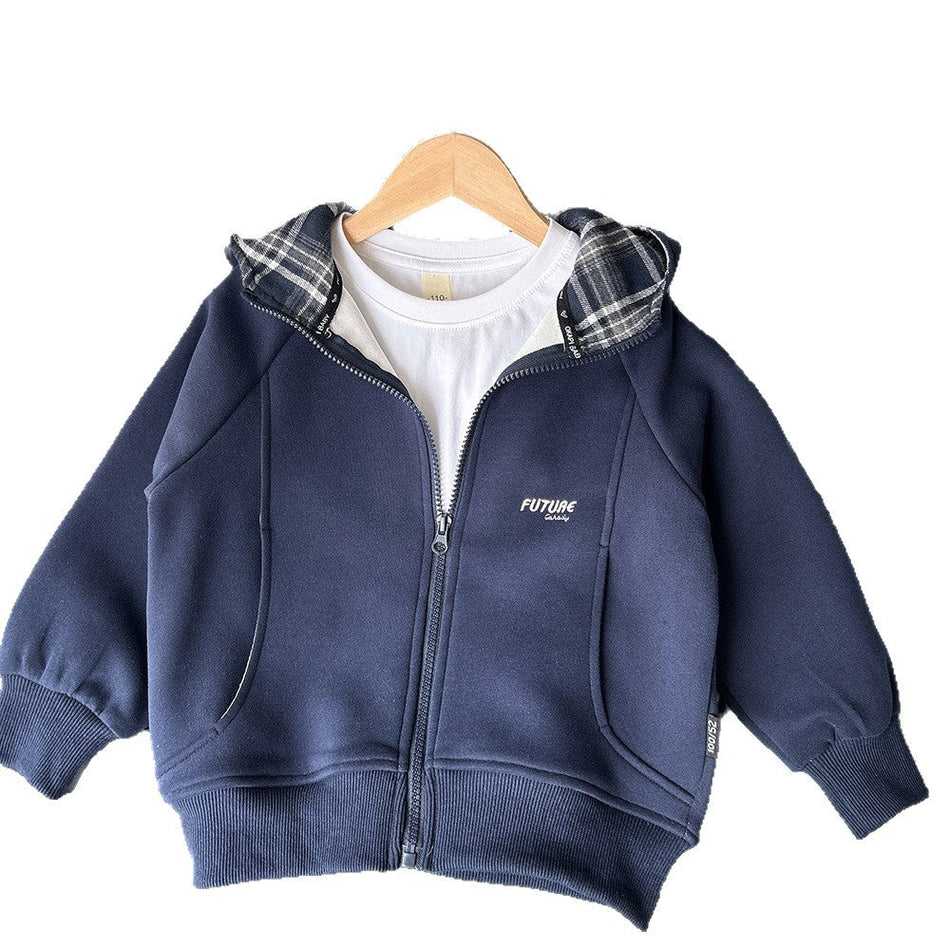 2025 Boys’ Autumn Embroidered Letter Hoodie