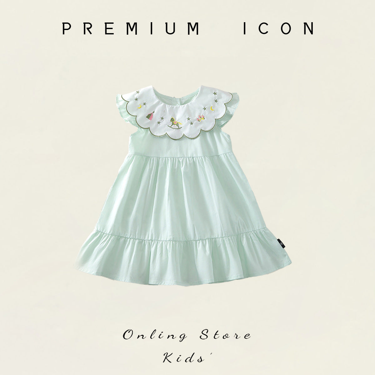 Girls Embroidered Lapel Cake Dress Summer Style – Summer Kids Fashion Nepal | Tudoholic