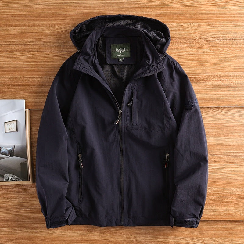 Men’s Three-Proof Hooded Windproof Jacket for Spring & Autumn