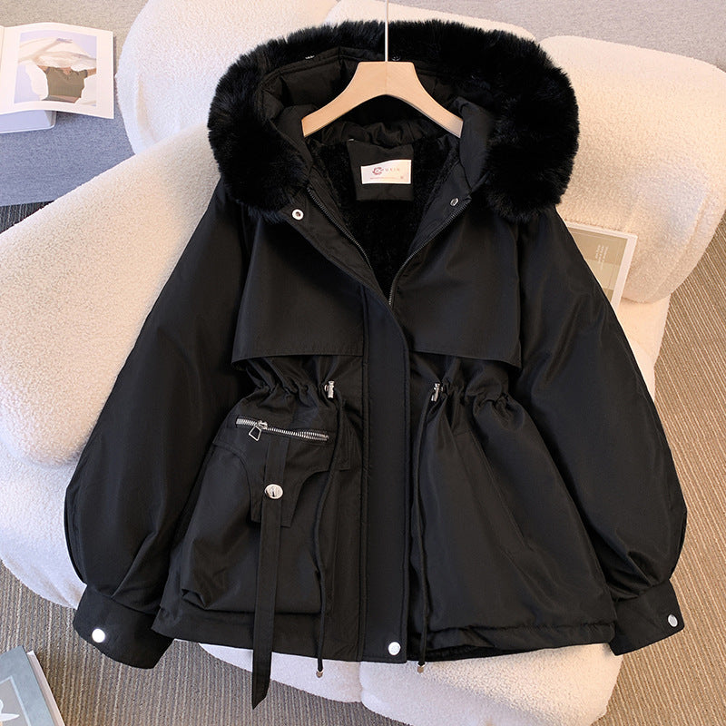 Korean Style Fleece-Lined Women's Parka