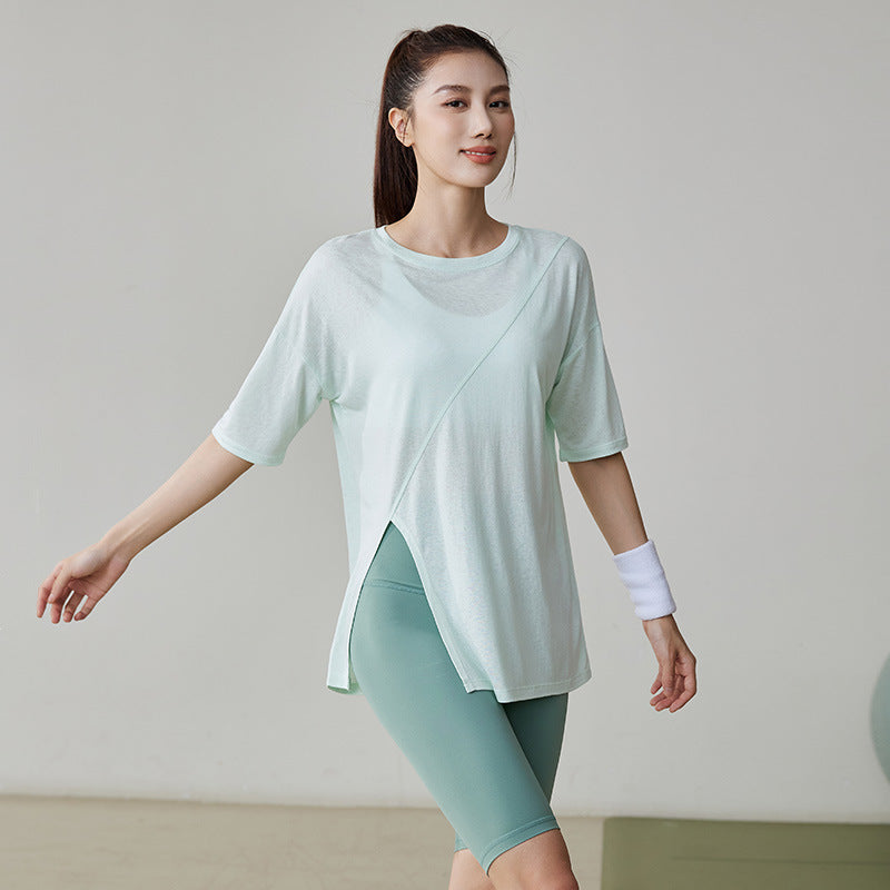 Loose Short-Sleeve Fitness Top