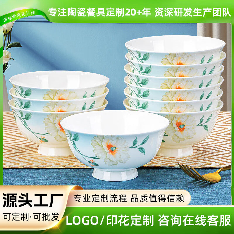 Bone China Soup & Noodle Bowl for Household Tableware Use