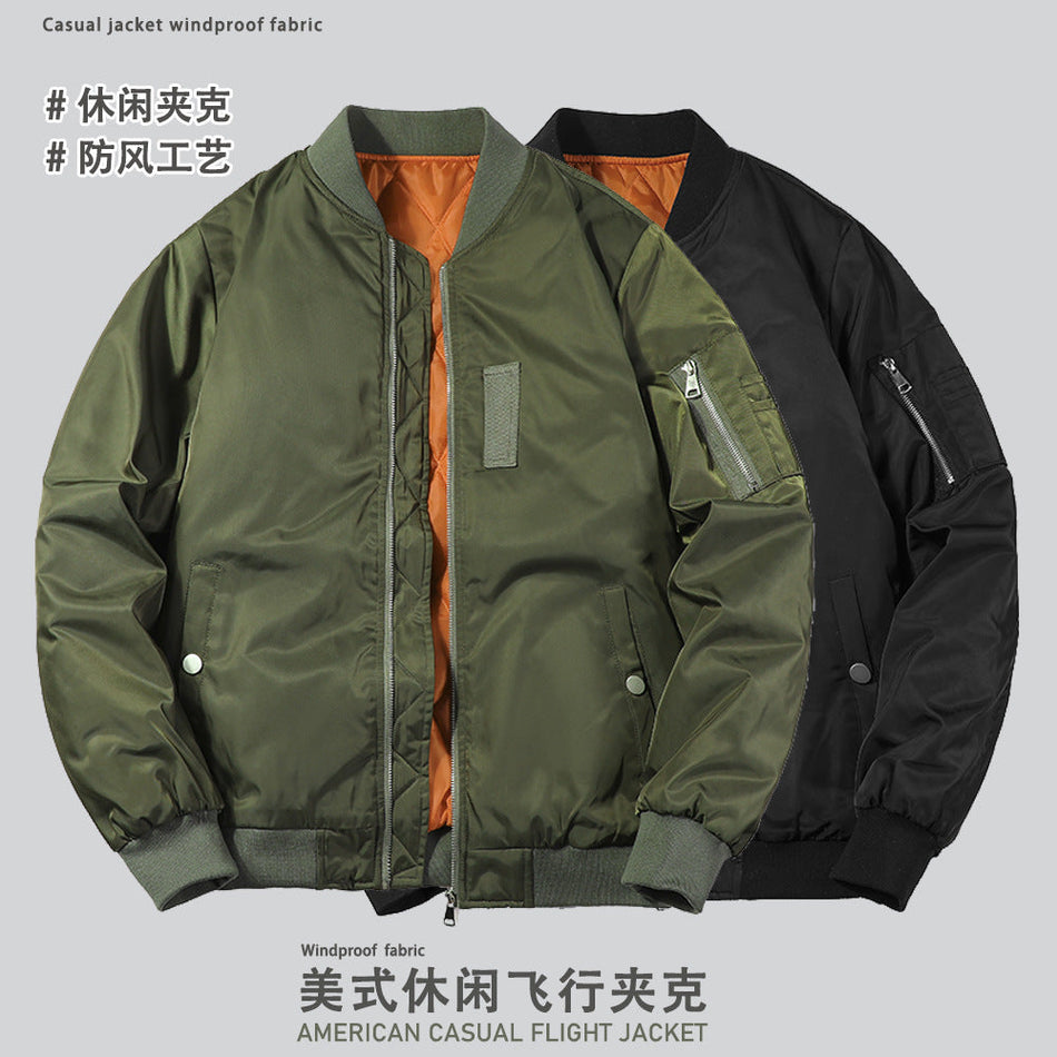 STOCK-Men’s Thickened Stand-Up Collar Bomber – Korean Winter