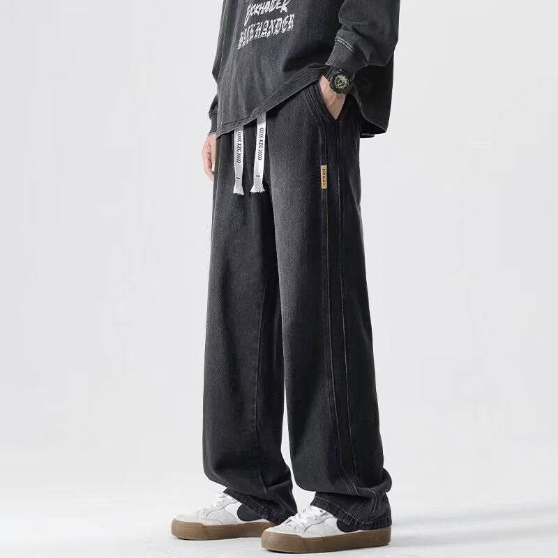 Black【】Xk men's jeans - casual denim trousers with comfortable fit for everyday wear