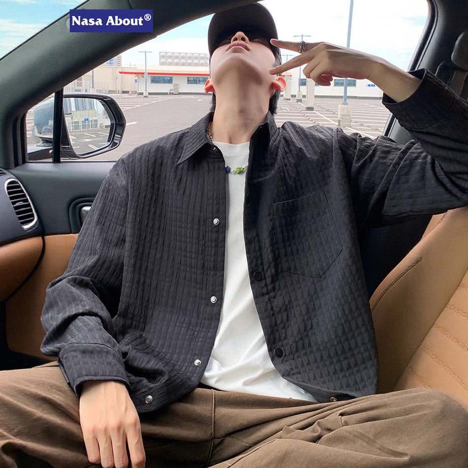 NASA Plaid Overshirt Men’s Trendy Spring Jacket