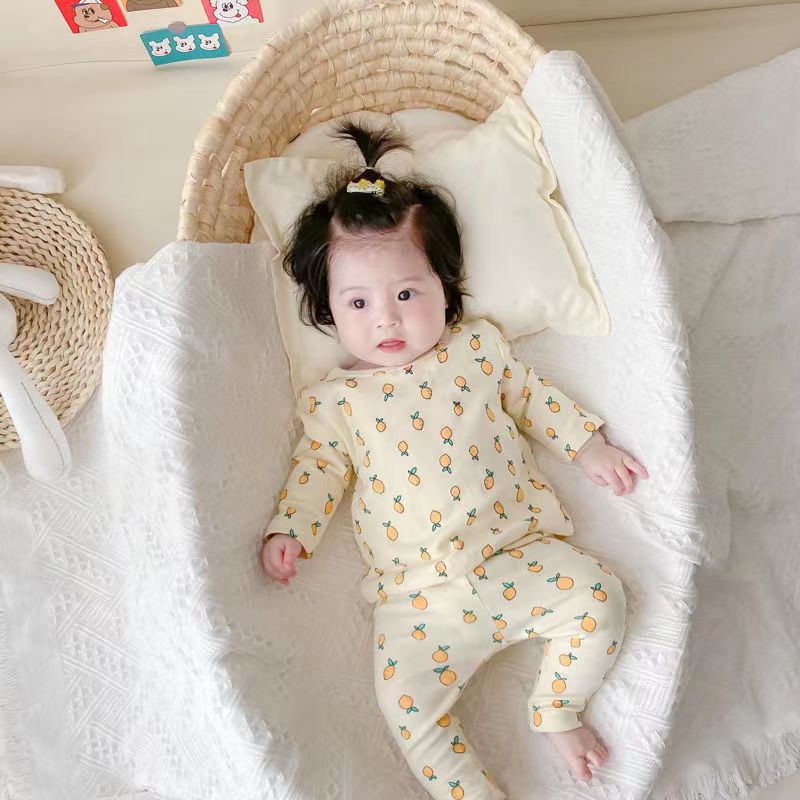 Baby Cotton Pajamas Belly Protecting Set