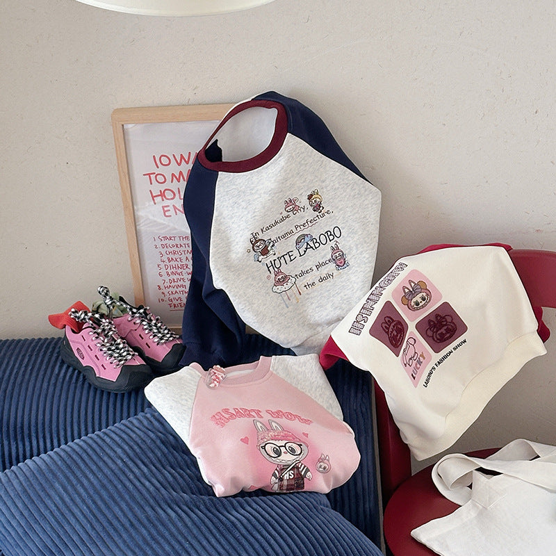 Girls’ Splicing Sweatshirt 2025 Spring Autumn