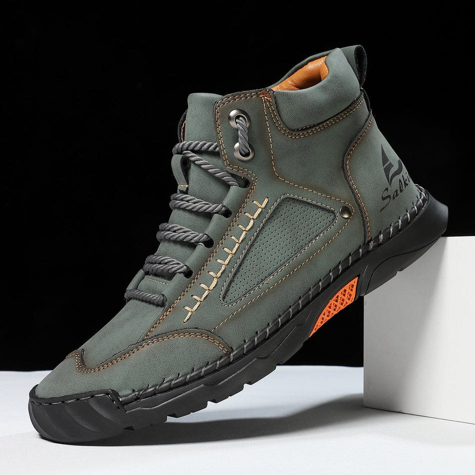 Plus Size Men’s PU Leather Ankle Boots